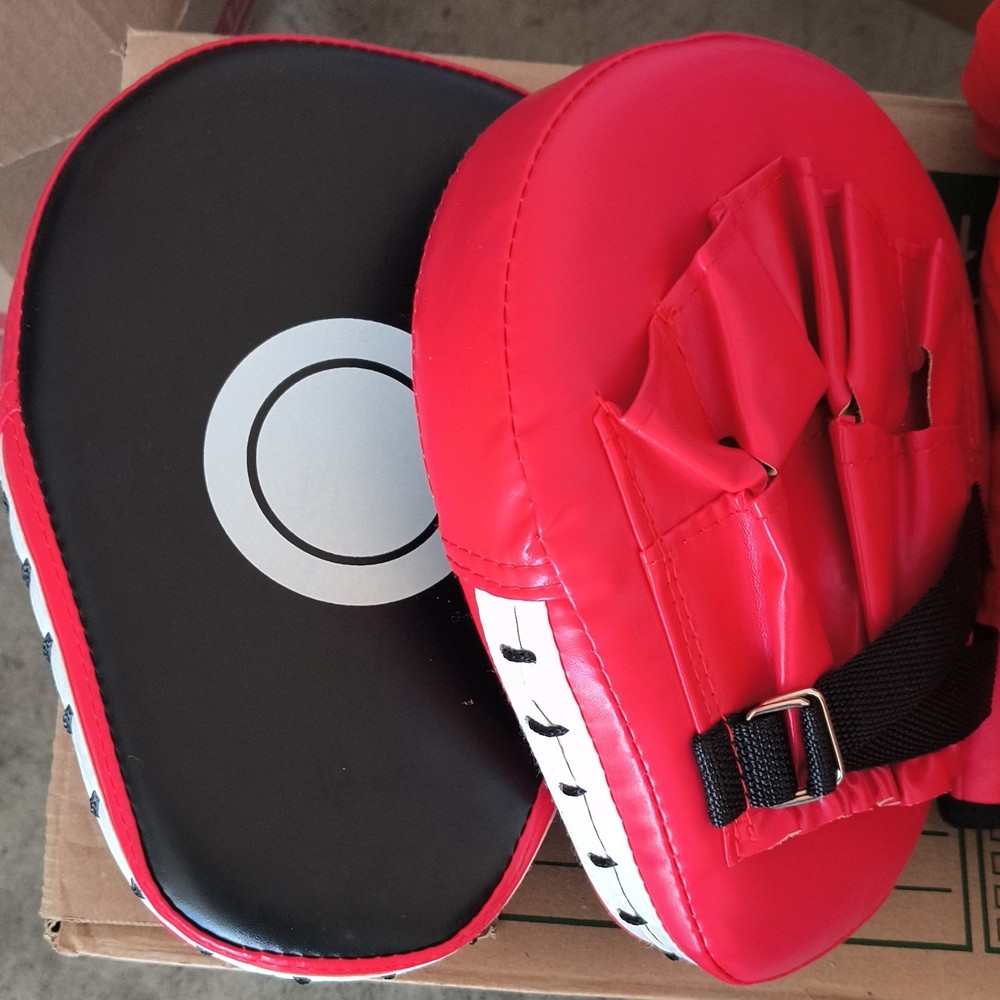Red Boxing Focus Mitts and Gloves Set
