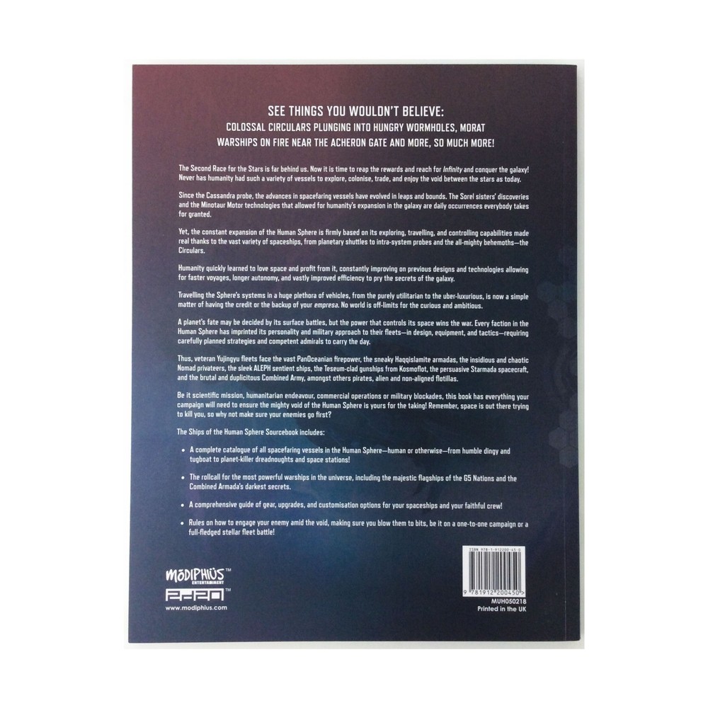 Modiphius Infinity RPG Ships of the Human Sphere New