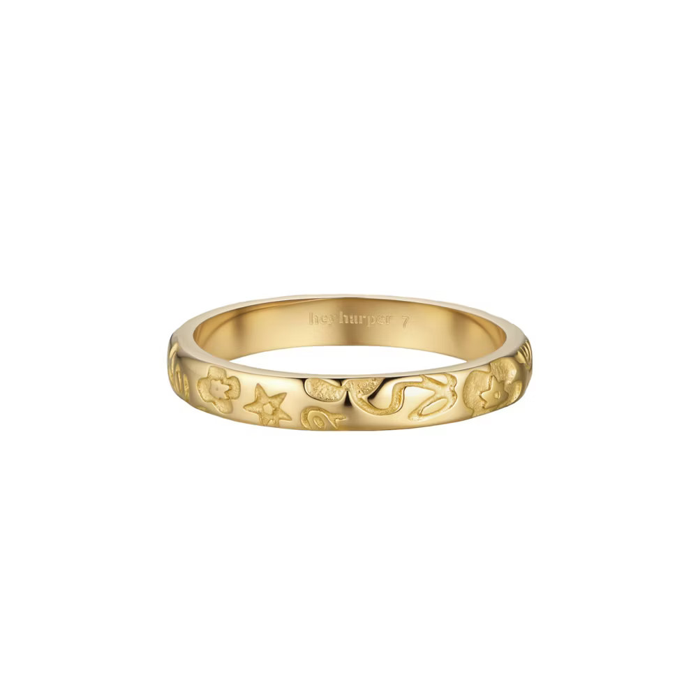 Hey Harper Aurie Ring Set - Gold Size 7
