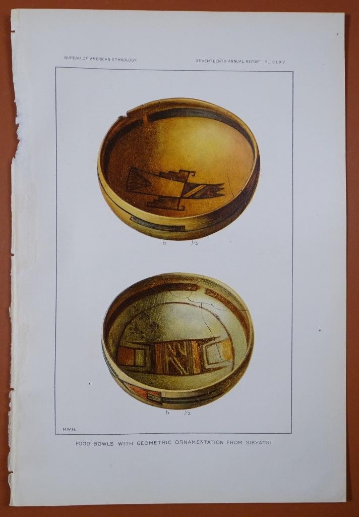 1895-6 Bureau of American Ethnology Hopi Archaeological Site Plate CLXV Bk7