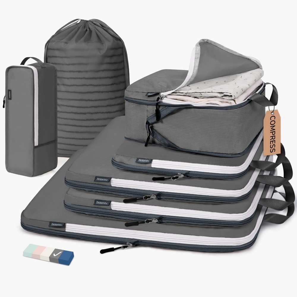 CherryNow Compression Packing Cubes, 7 Set Packing Cubes Compression, Travel ...