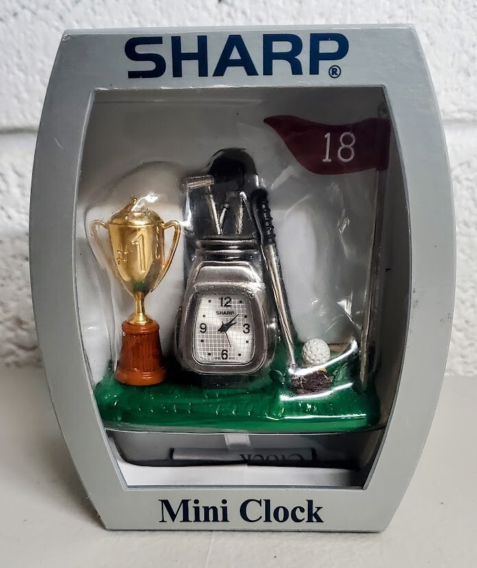 SHARP Mini Clock Golf Theme Japan Movement 18th Hole Battery Operated UNUSED