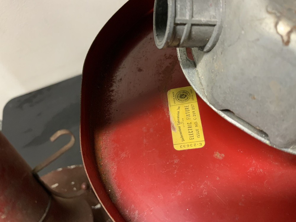 antique fire station hanging light