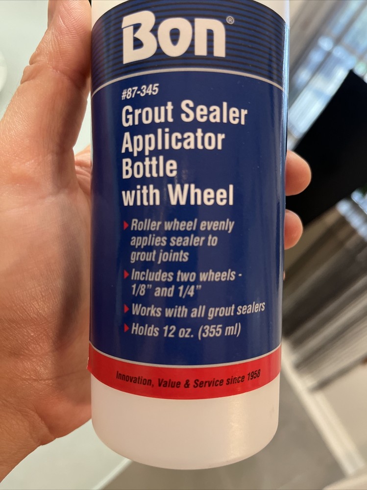 Grout sealer applicator bottle with wheels # 87-345