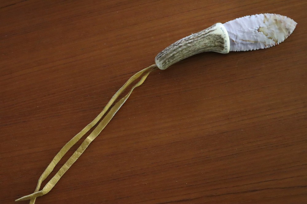 {OOAK} WHITE RIVER AGATE KNAPPING SKINNING KNIFE FULLY FUNCTIONAL