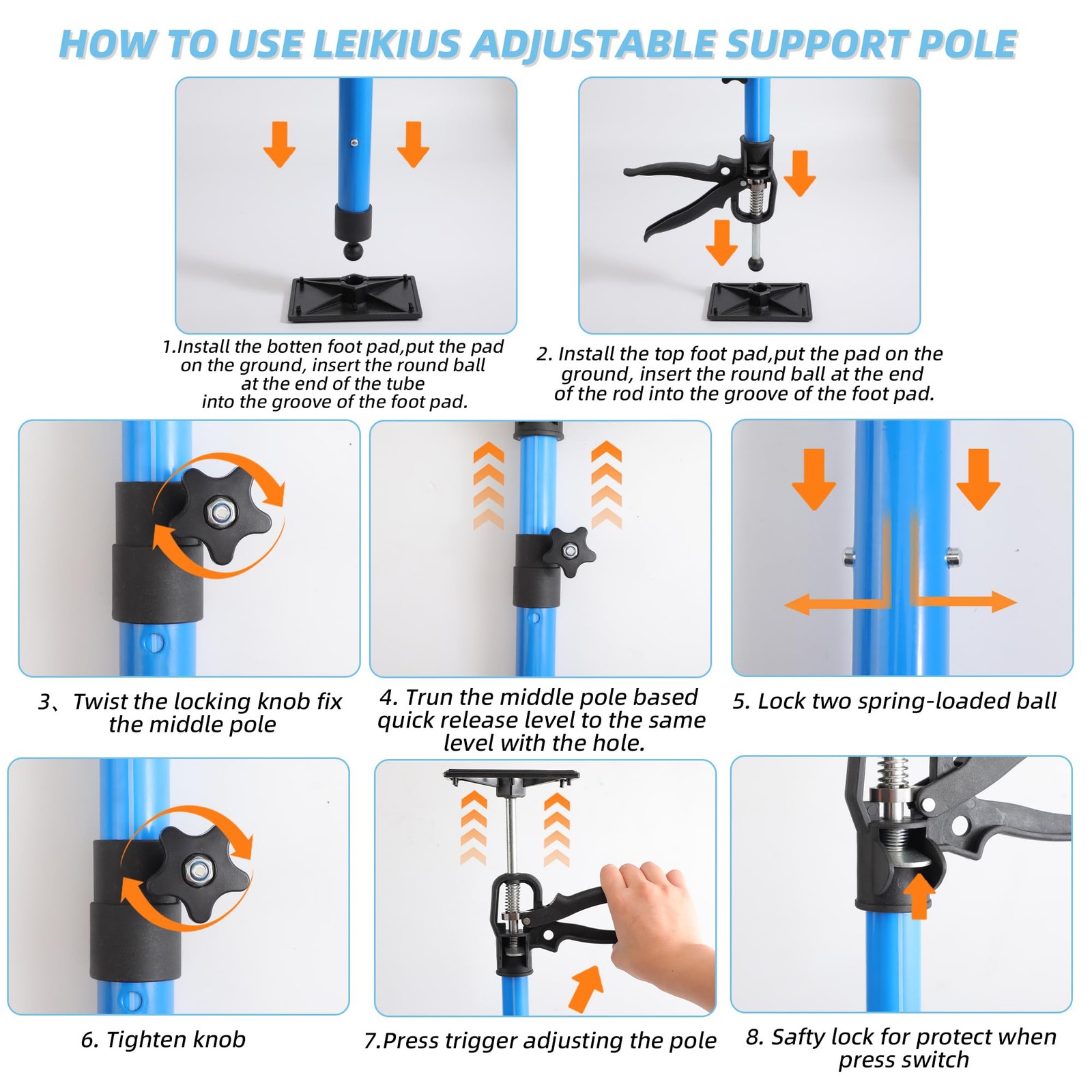 2PK Steel Cabinet Jacks for Installing Cabinets,14.6-23.6Inches, Adjustable 3...