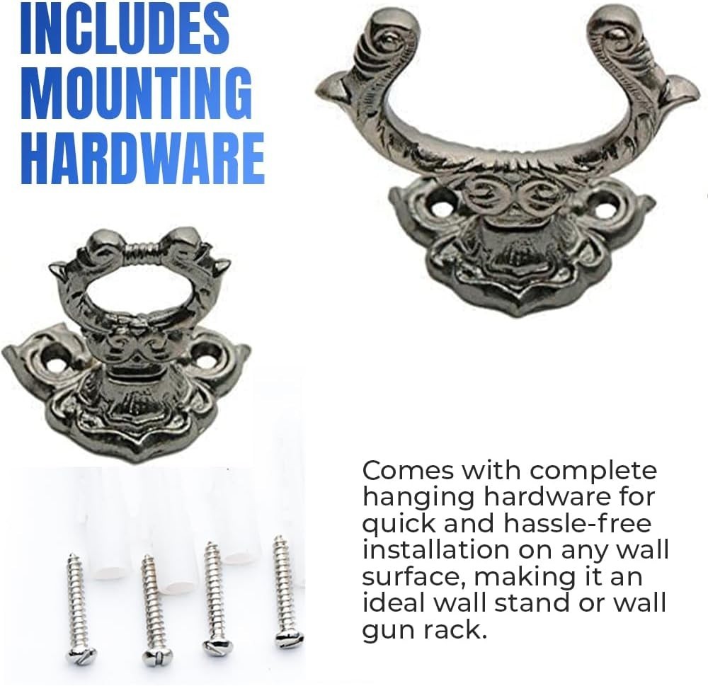 Versatile Vintage Adjustable Sword & Pistol Rack - Complete Mounting Hardware