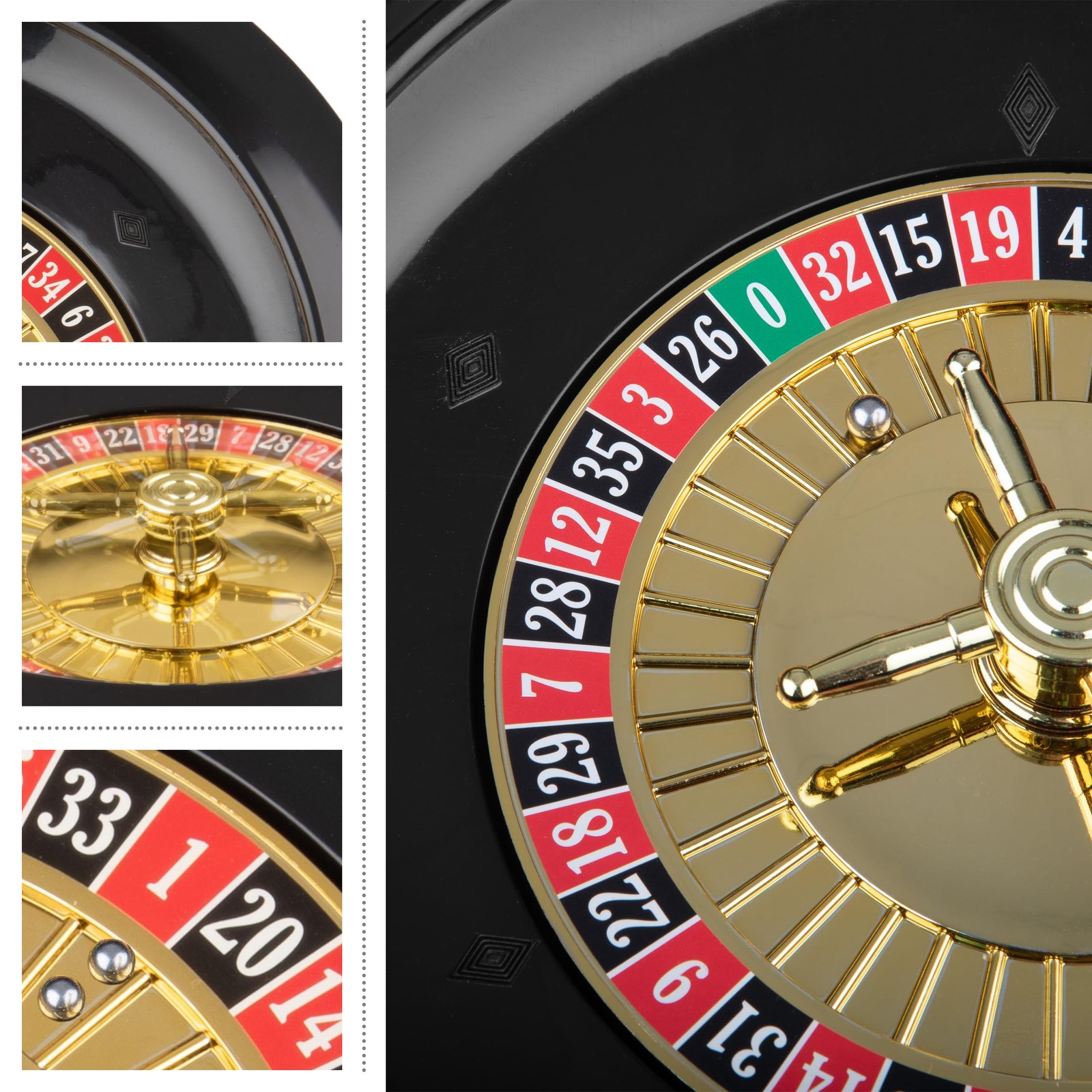 Roulette Table Wheel - 10 Inch Poker Roulette Wheel Set with Spinning Brass T