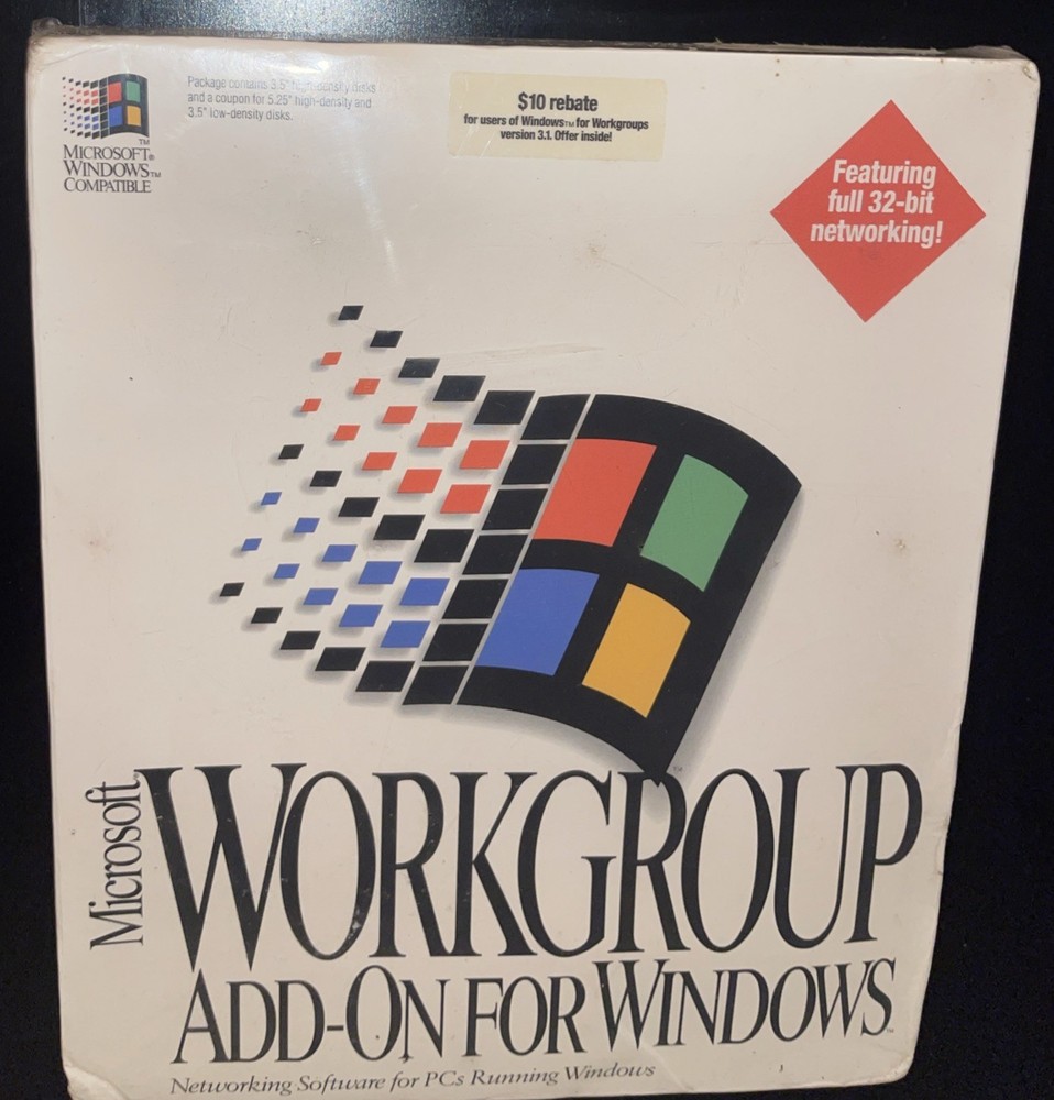 Microsoft Windows For Workgroups Operating System Version 3.11 Factory Sealed