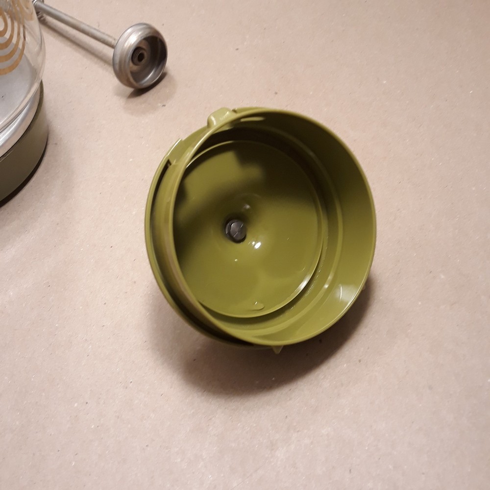 SUNBEAM COFFEEMASTER PERCOLATOR GREEN GLASS P-BT Missing Push Button On Handle