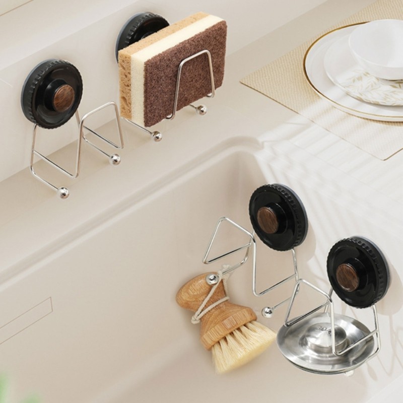 Suction Cup Suction Sponge Holder Wall Mounted Sponge Water Drain Rack