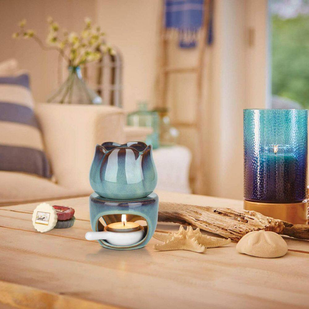 Blue Ceramic Tealight Candle Holders 2-Pack