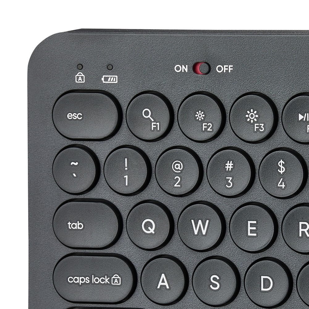 onn Mini Compact Wireless Office Keyboard USB Receiver, 78 Keys, Grey