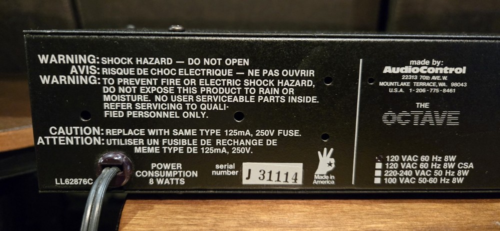 Audio Control Equalizer - The Octave