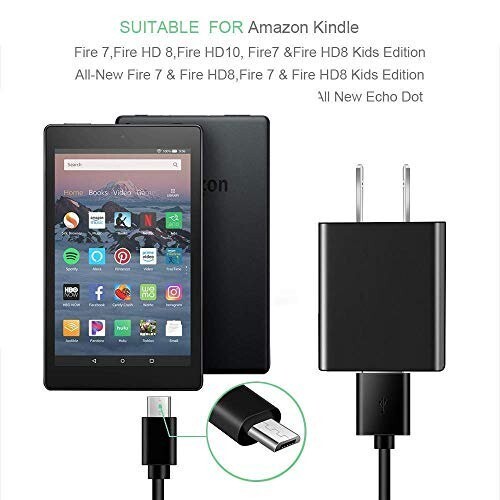 Amazon Kindle Fire Tablet Fast Charger Adapter Micro USB Cable Cord 6.5 Ft
