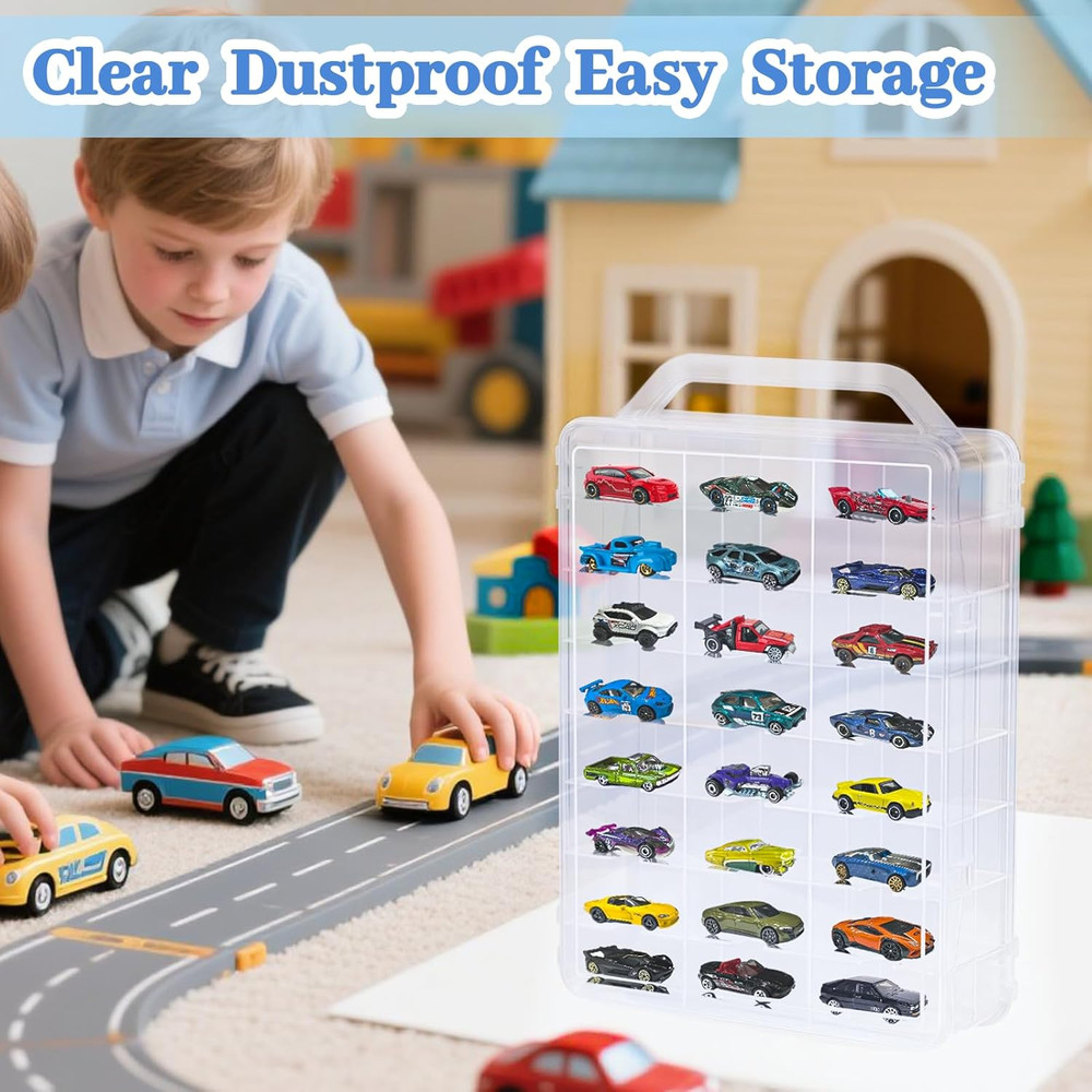 Double Sided Storage Case for Hot Wheels Storage with Carrying Handle...