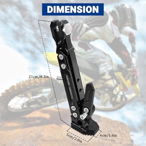 Motorcycle Kickstand Adjustable Tripod Holder Foot Side Stand for black