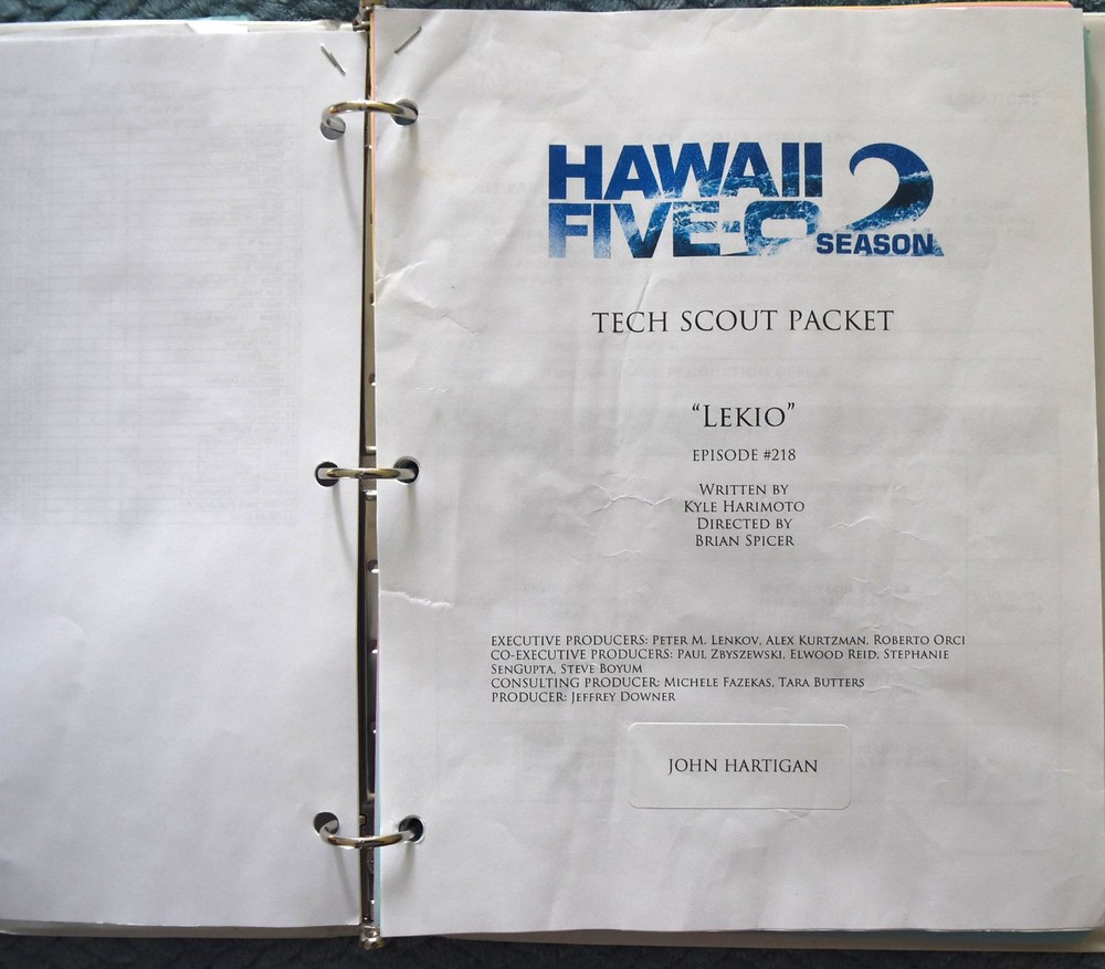 2012 Hawaii Five-O "Lekio" Original Script + Shooting Schedule