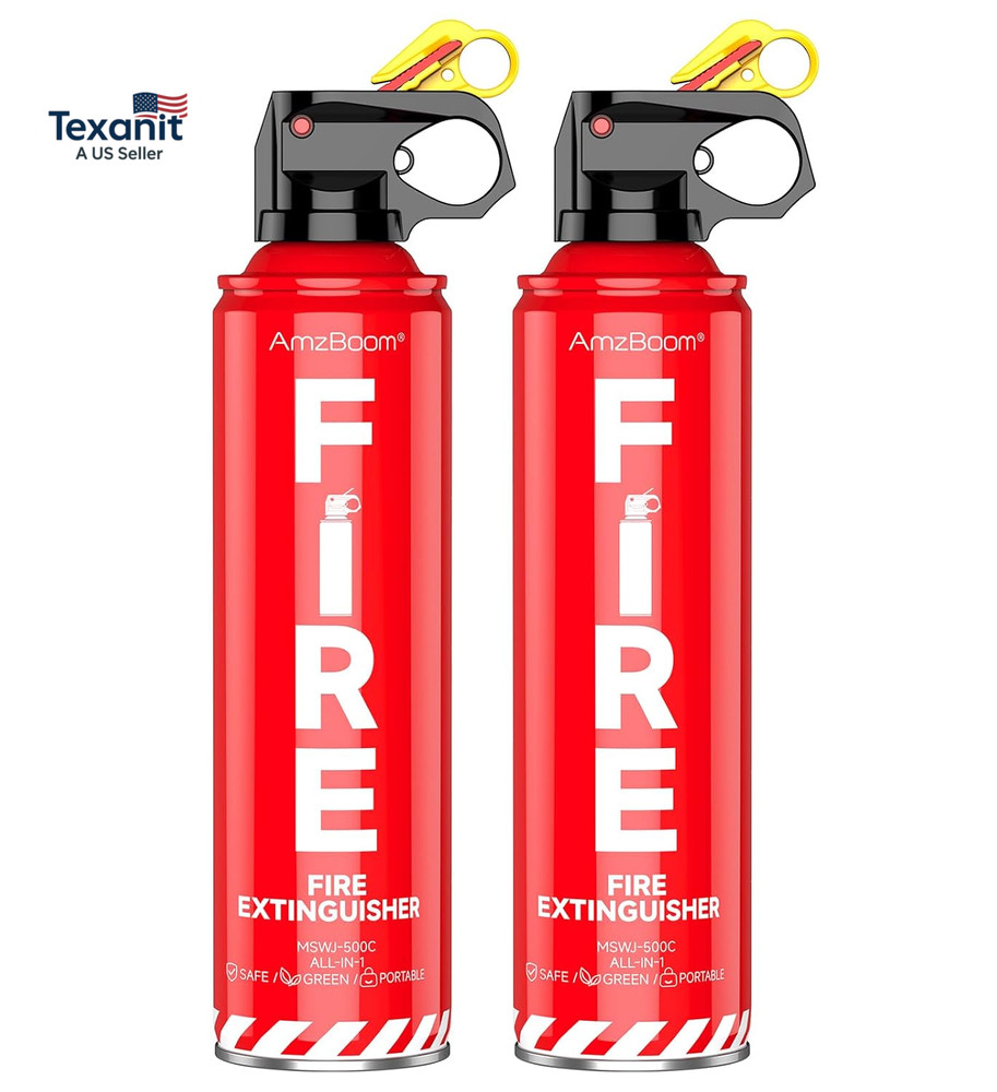 2-Pack Fire Extinguisher for Home, Kitchen, Car, and Grill with Mounting Bracket