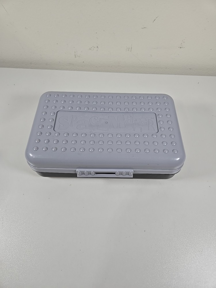 Vintage Spacemaker Long Pencil Case Storage Box Gray