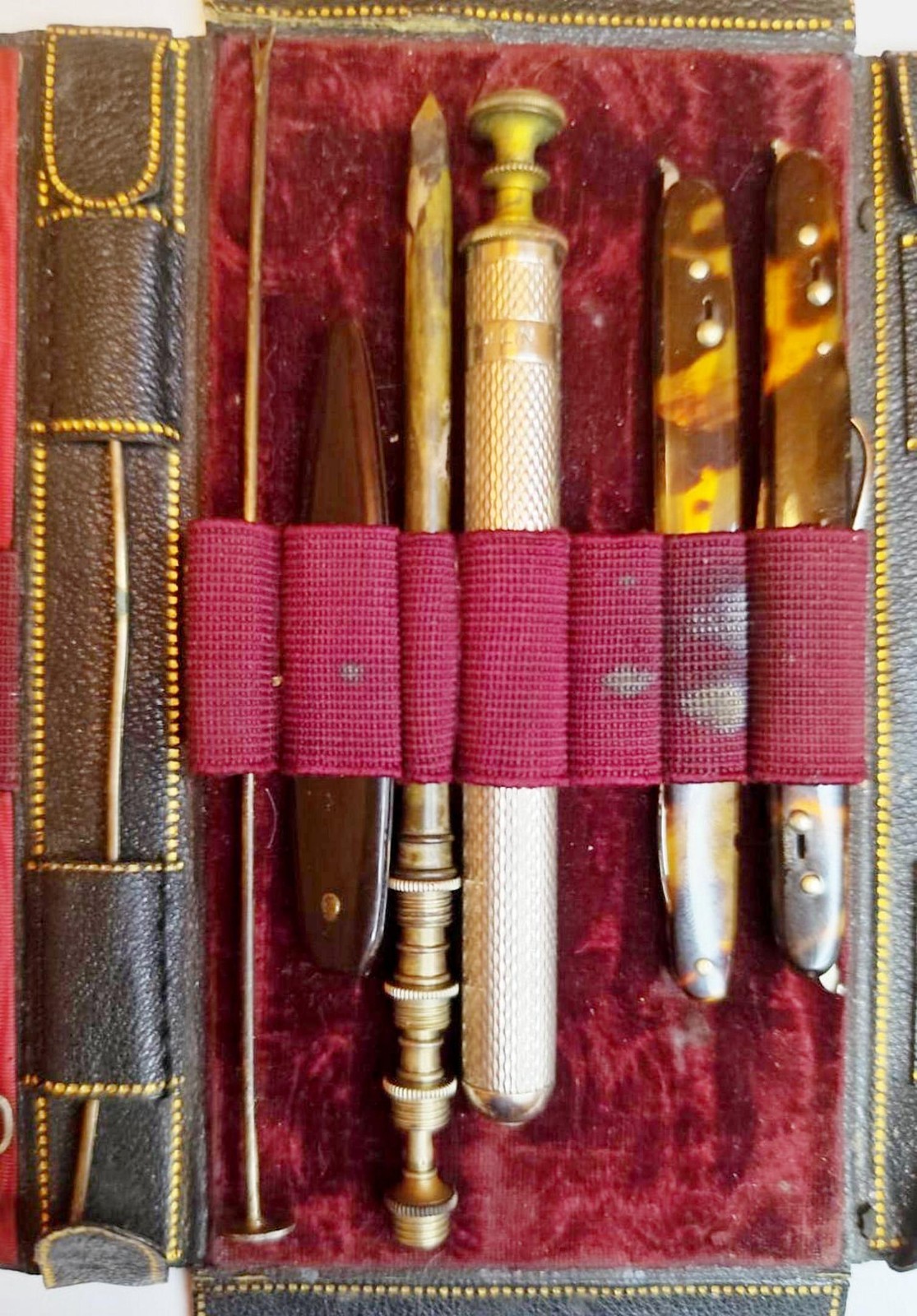 VERY ANTIQUE SURGICAL"COLLIN"FOLDING SCAPEL SET MEDICAL INSTRUMENT-FREE SHIPPING