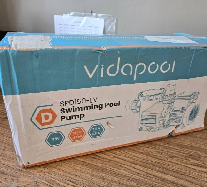 VIDAPOOL In/Above Ground Pool Pump, Self Primming High Flow with Timer, 1.5HP