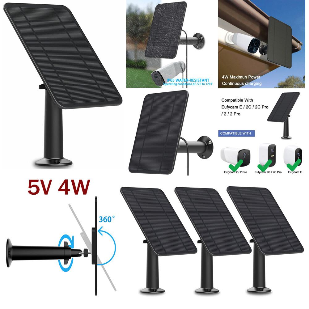 1-5Pcs 5V Solar Panel Charger for Eufy Eufycam Cam E/2C/E/2 Pro Security Camera