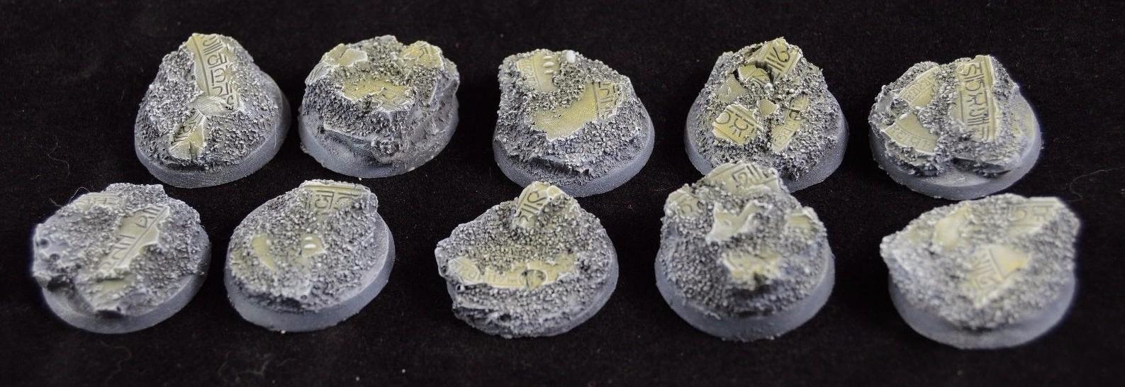25mm (10) Eldar Egyptian Rune Glyph Ruins Thousand Sons Resin Base Warhammer 40k