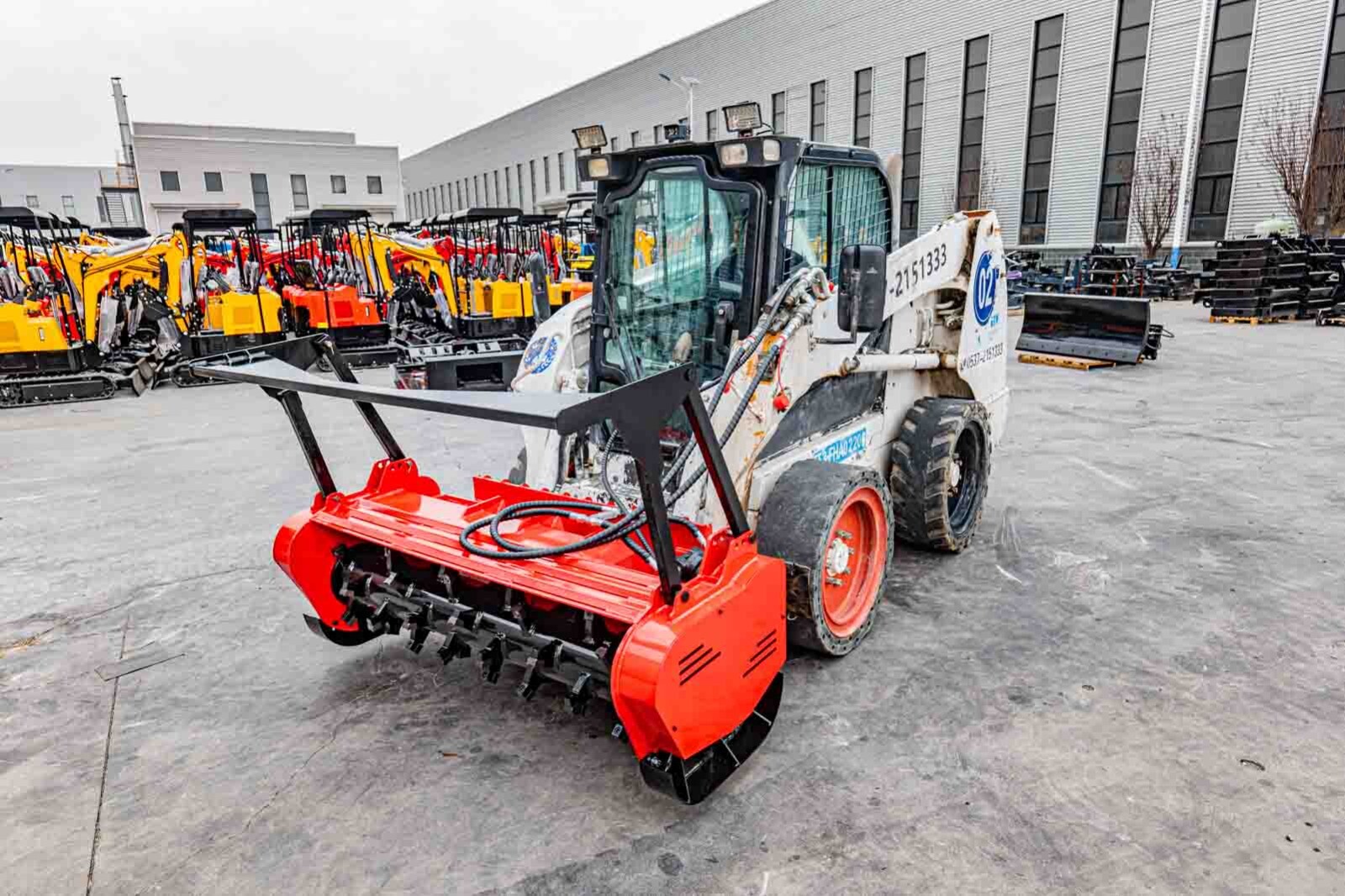 High-Flow Heavy Duty 60"Forestry Mulcher for Bobcat with Wood Chipping Function