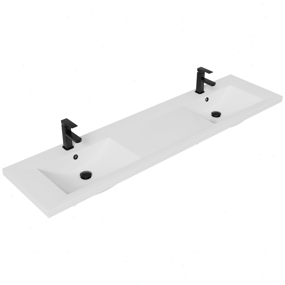 72" Double Sink Vanity Top Undermount Bathroom Sink
