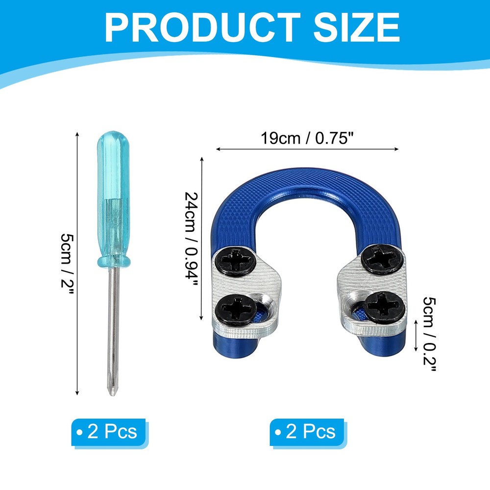 Archery D Loop, 2 Set Compound Bow Metal U Nock D Ring Nocking Release, Blue