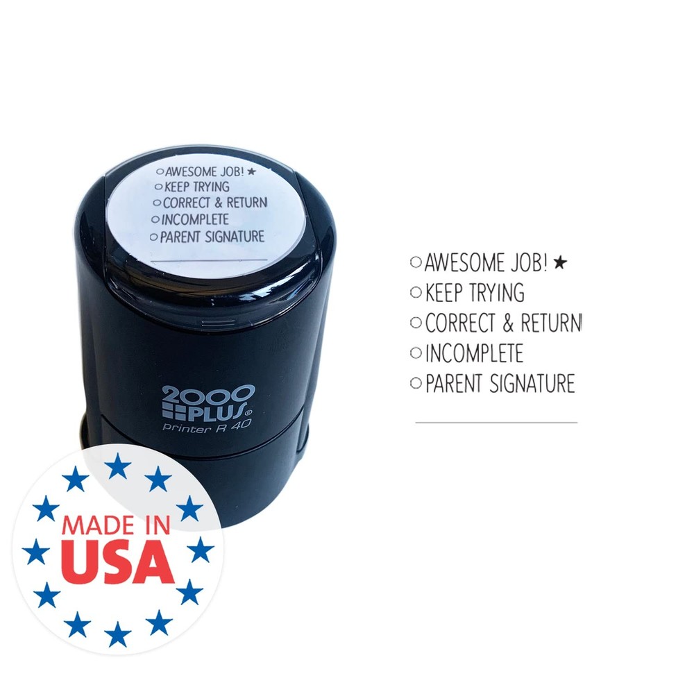 Teacher Checkbox Stamp 2000 Plus Self-Inking Student Work Stamper Black