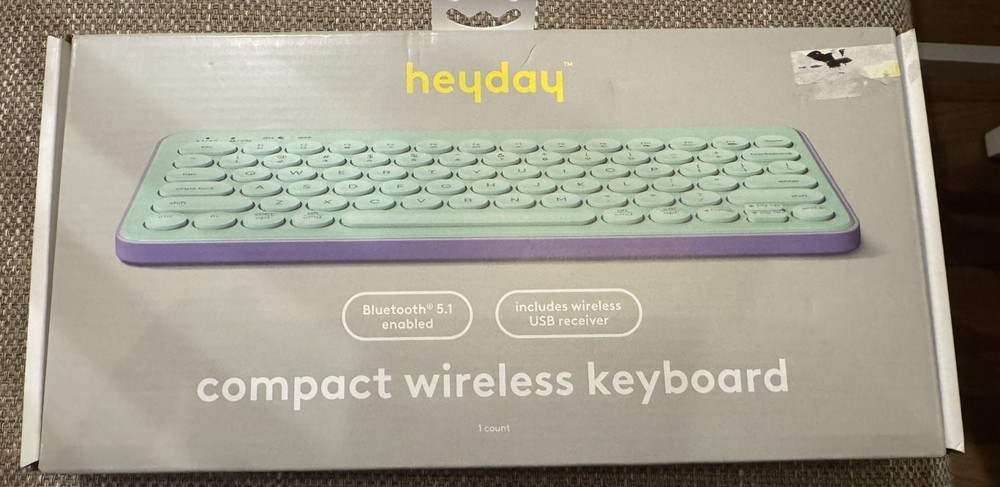New Heyday Teal Compact Wireless Keyboard Bluetooth