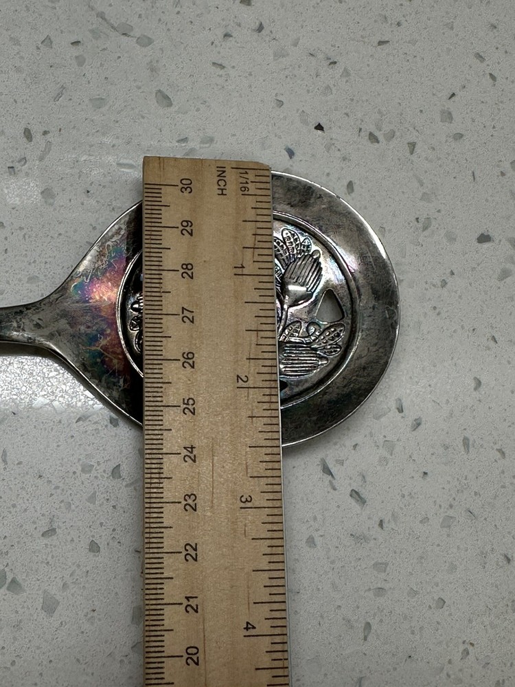 GODINGER Decorative Silver Plated Serving Spoon Acorn Pattern 8.5" VINTAGE