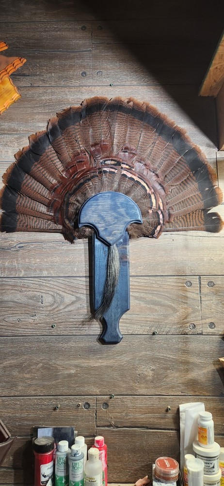 Turkey Fan Mounting Plaque Box Call Handle Midnight Storm