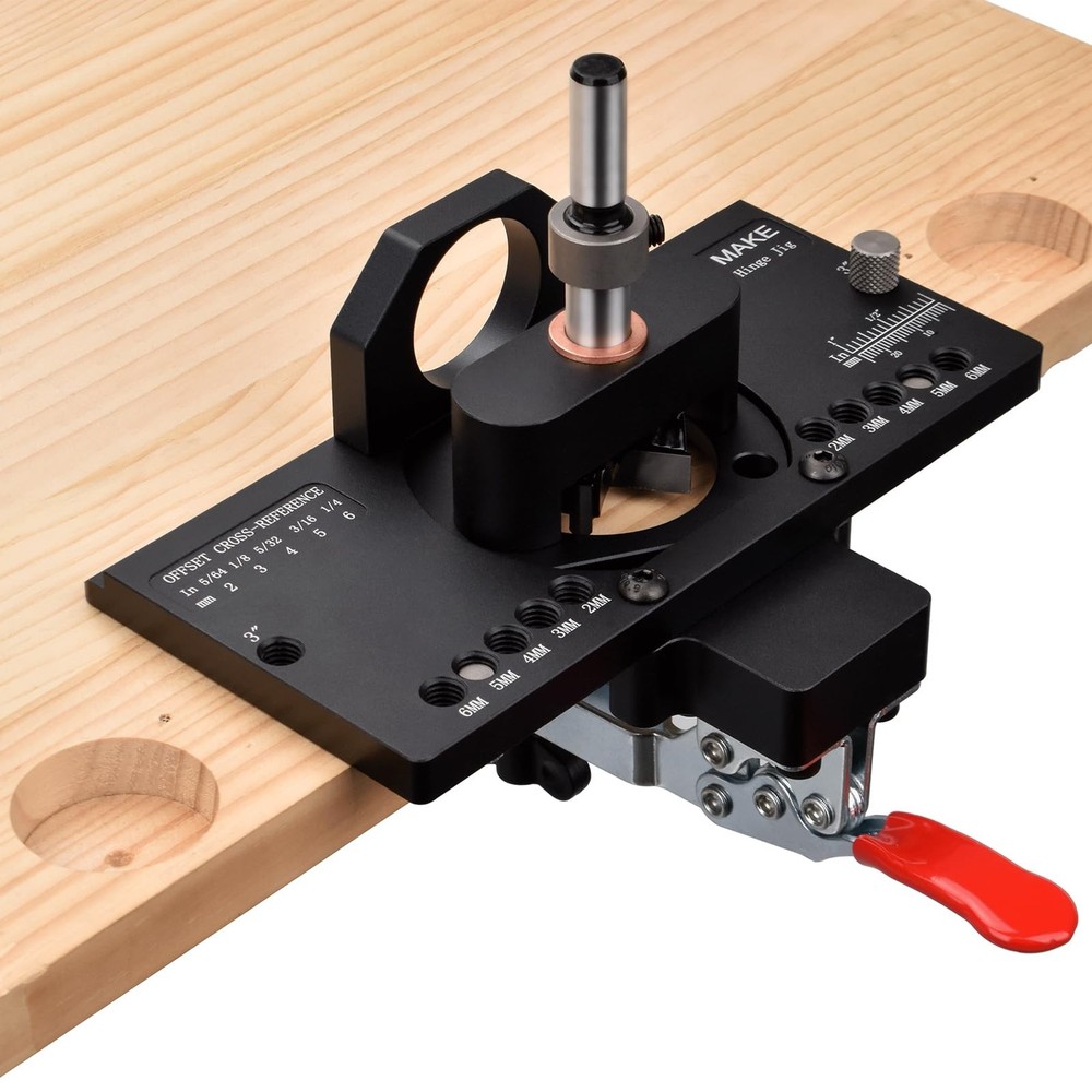 GOINGMAKE Metal Concealed Hinge Jig with Quick Clamp and Dust Vacuum Adapter ...