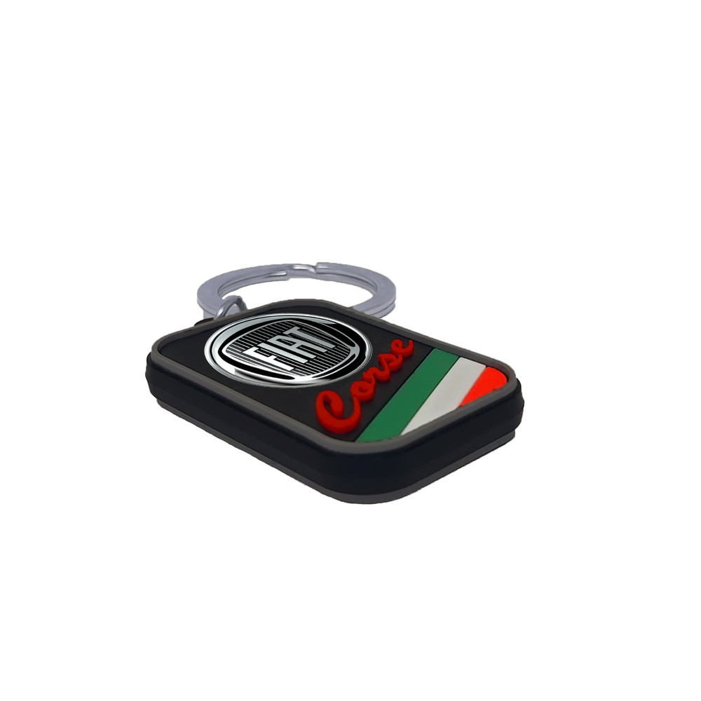 Fiat Black Key Ring Keychain, 4.2 X 2.6 Cm