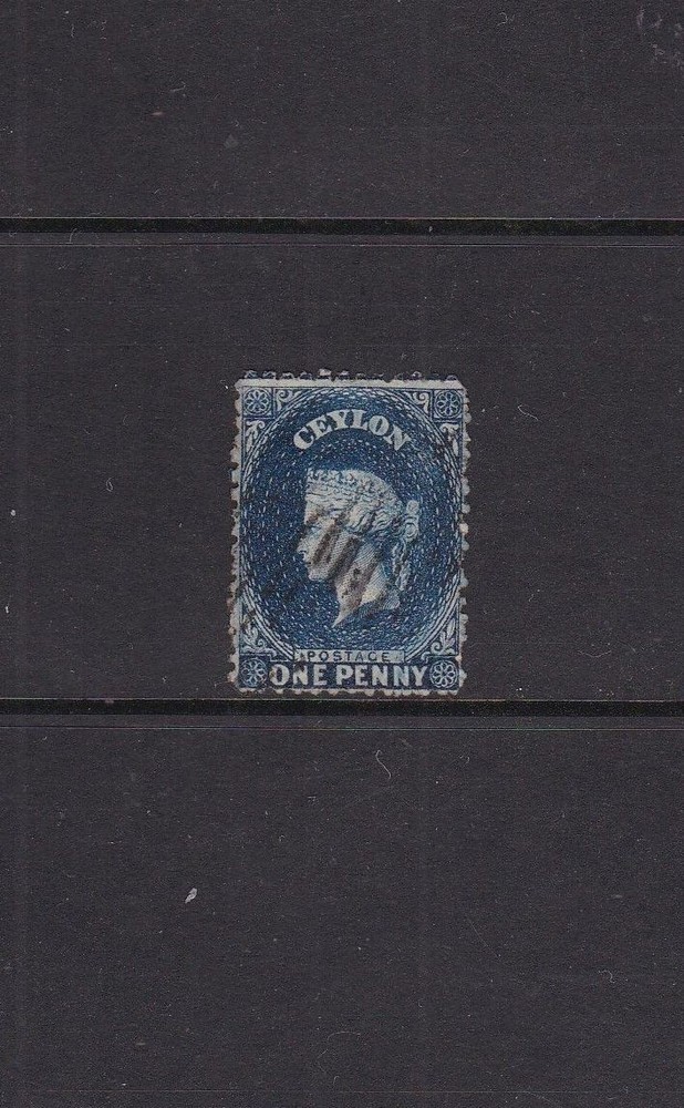 Ceylon 1863 1d Deep Blue Used SG49