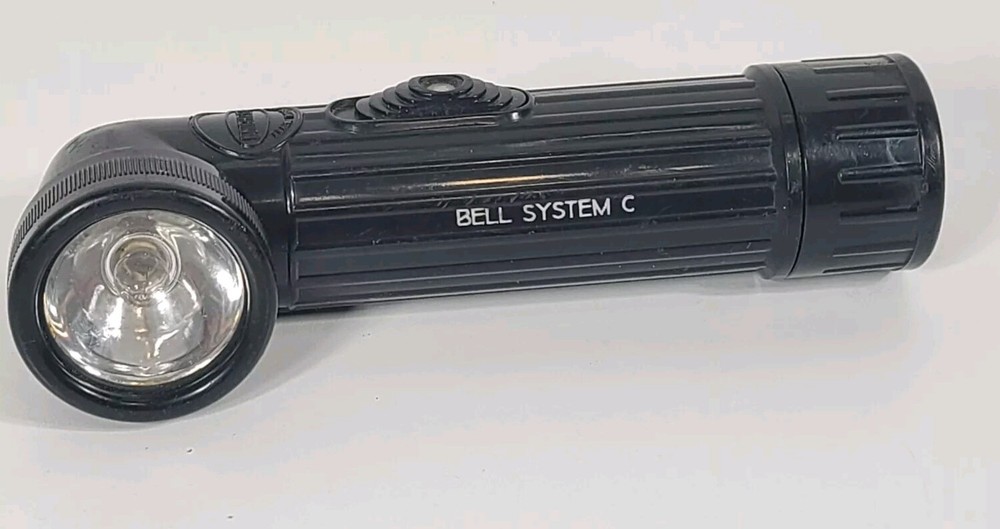 Bell System C Bright Star Flashlight Black 7" & Leather Canvas Lineman Tool Bag