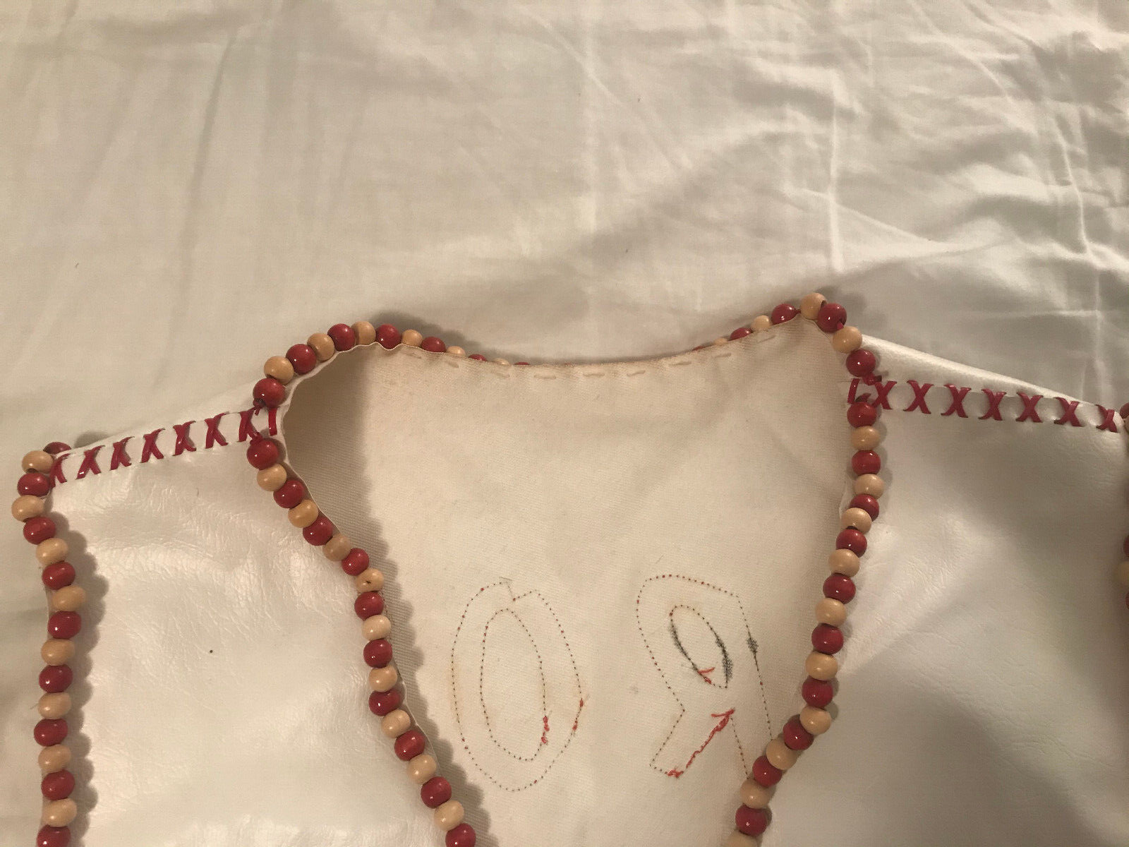 2 leather vests w/beads-Adult & Child-Crow-Powwow Regalia-1970s-Missouri Nation