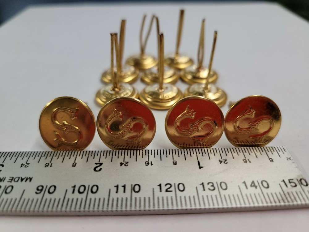 "S" Monogram Hat Prong Buttons 12ct.