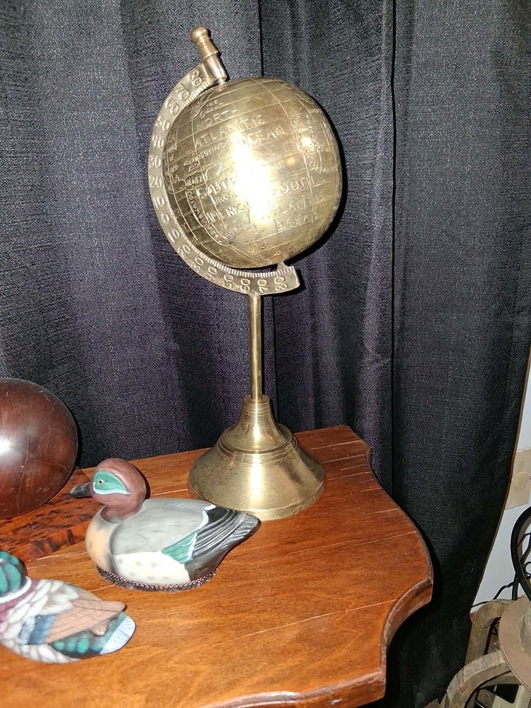 MARITIME NAVIGATIONAL SOLID BRASS WORLD GLOBE