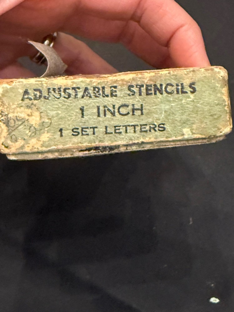 Vintage Reese’s Interlocking 1” Brass Stencil Letters Partial Set w/ Box