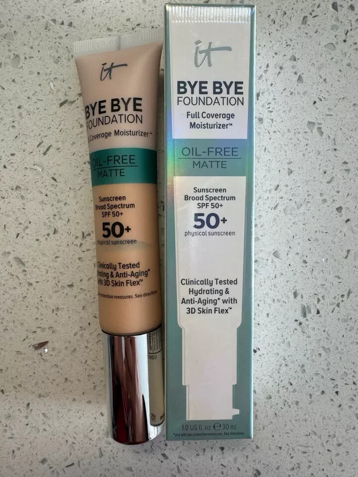 IT Cosmetics Bye Bye Foundation -Full Coverage Moisturizer 50 SPF- Free Shipping