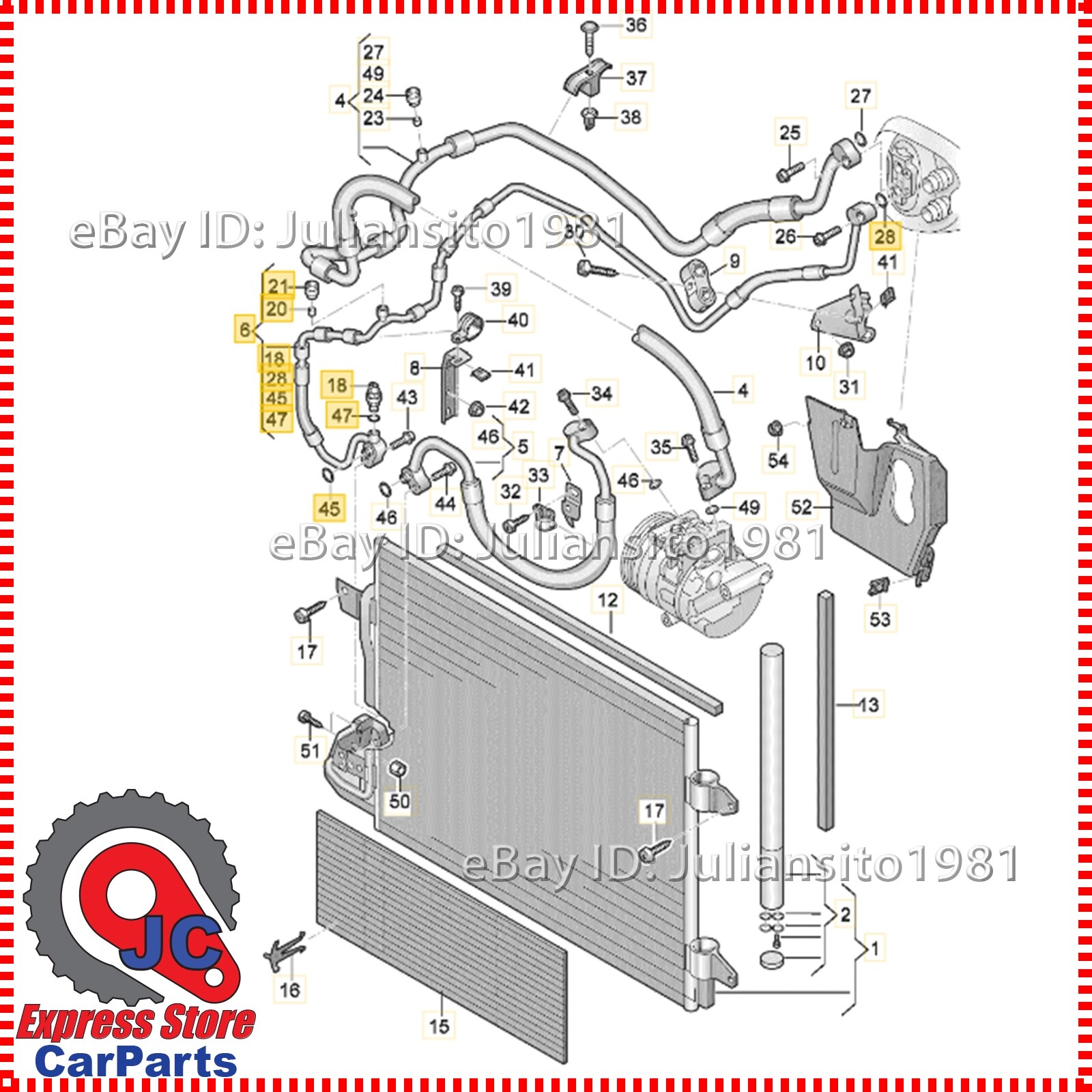 5C0820741Q VOLKSWAGEN GENUINE OEM JETTA AC REFRIGERANT LIQUID HOSE