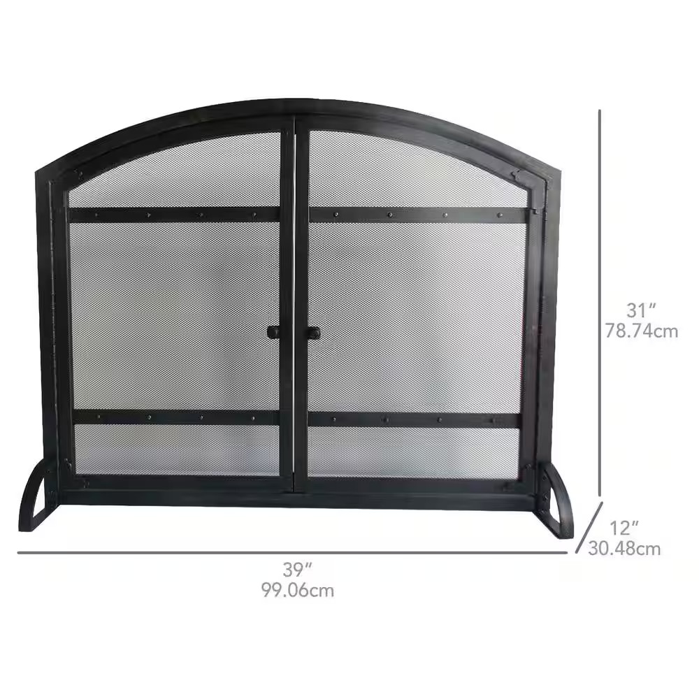 Harper 1-Panel Fireplace Screen with Doors