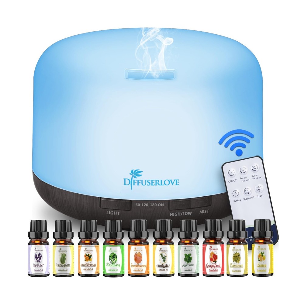 Diffuserlove Essential Oil Diffuser 500ML Aromatherapy Diffuser Mist Humidifi...