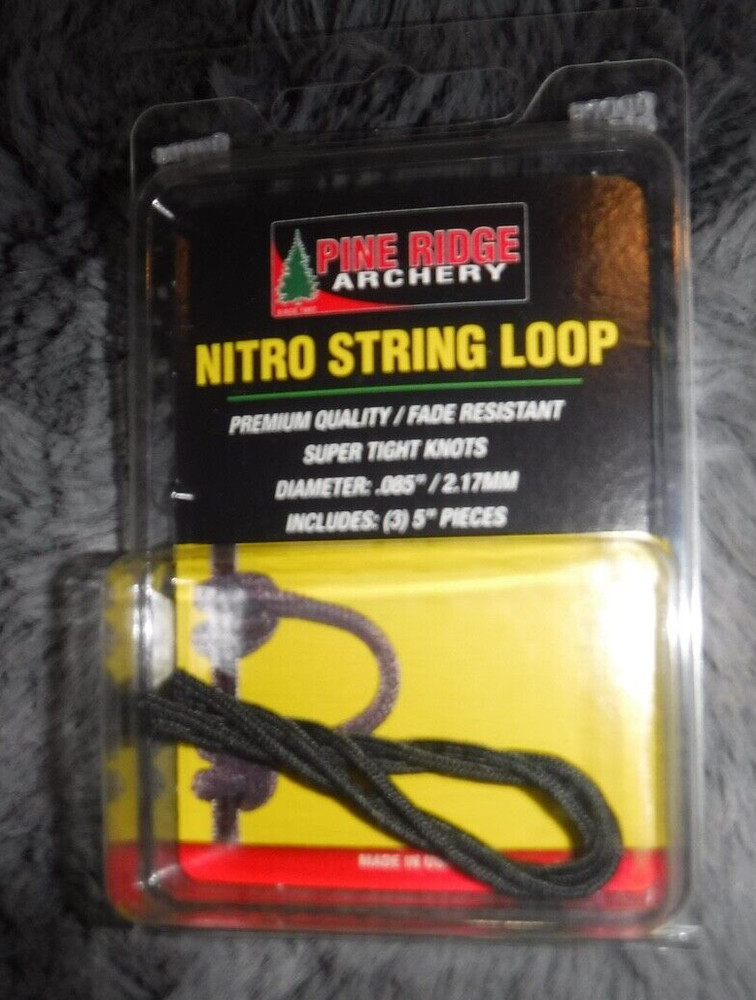 NITRO STRING LOOP BY PINE RIDGE ARCHERY 3.. 5 INCH PIECES BLACK