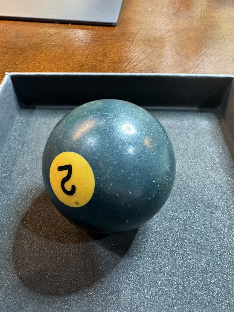 VTG BAKELITE Billiard Pool Ball - Solid Blue #2 - 2 1/4" Diameter