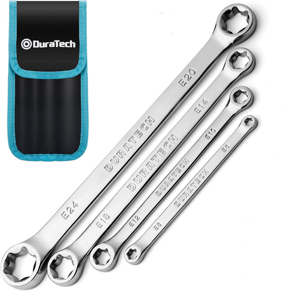 4-Piece E-Torx Set, Double Box End Set, CR-V Steel, Including E6*E8, E10*E12,